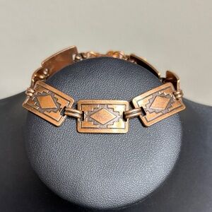 NWT NATIVE AMERICAN Sunrise COPPER TRIBAL LINK BRACELET SOUTHWESTERN